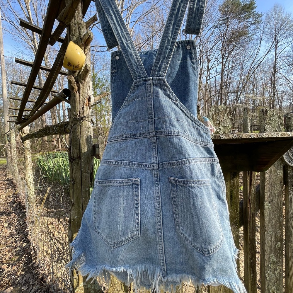 Denim Overall Dress Free People W-Sz 0 Pre-owned - Picture 3 of 8
